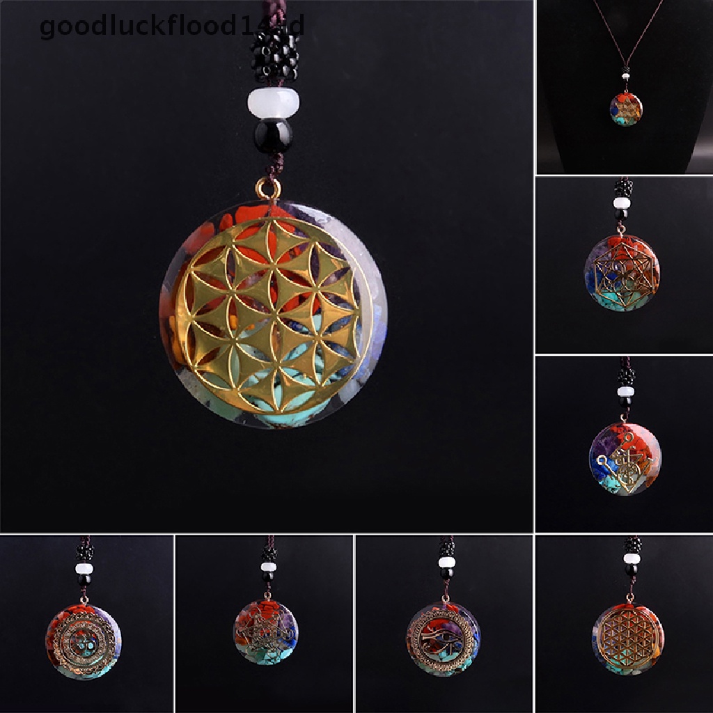 [OOID] Orgonite Pendant Symbol Necklace Chakra Healing Energy Necklace Jewelry ID