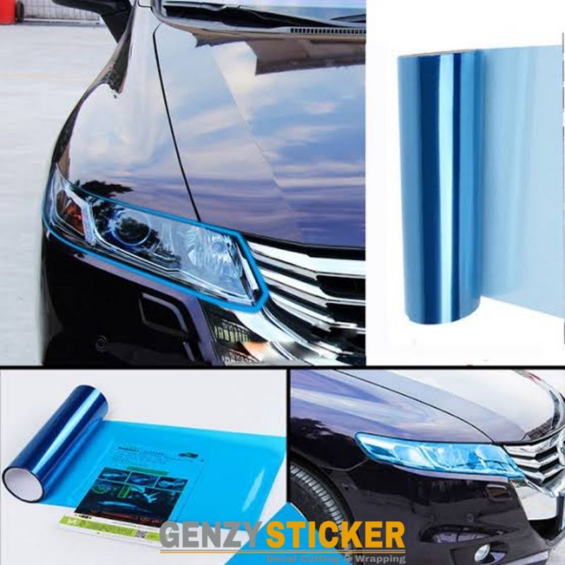 stiker skotlet hybrid sticker headlamp scotlite transparan biru scotlet lampu