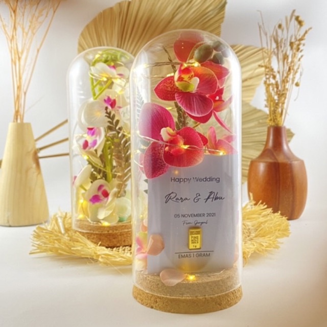KADO | MAHAR ANGGREK DOME GLASS HADIAH KADO UNIK UNTUK BESTIE | KADO COWOK | HADIAH CEWEK | KADO ANN