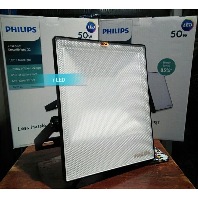 +%+%+%] Lampu LED Floodlight Philips 50w Sorot Spotlight BVP135 Ess IP65 WH