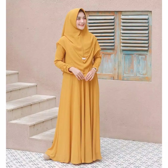 (DBY) GAMIS RAFASYA ONE SET / SETELAN HIJAB 2 LAYER PENGUIN WOLFIS PREMIUM BUSUI FRIENDLY