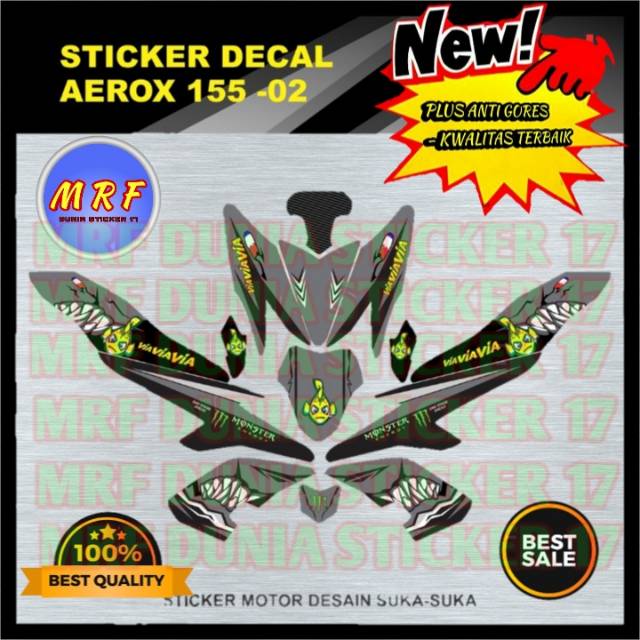 dekal aerox stiker decal aerox decal stiker aerox stiker motor aerox decal motor aerox shark new