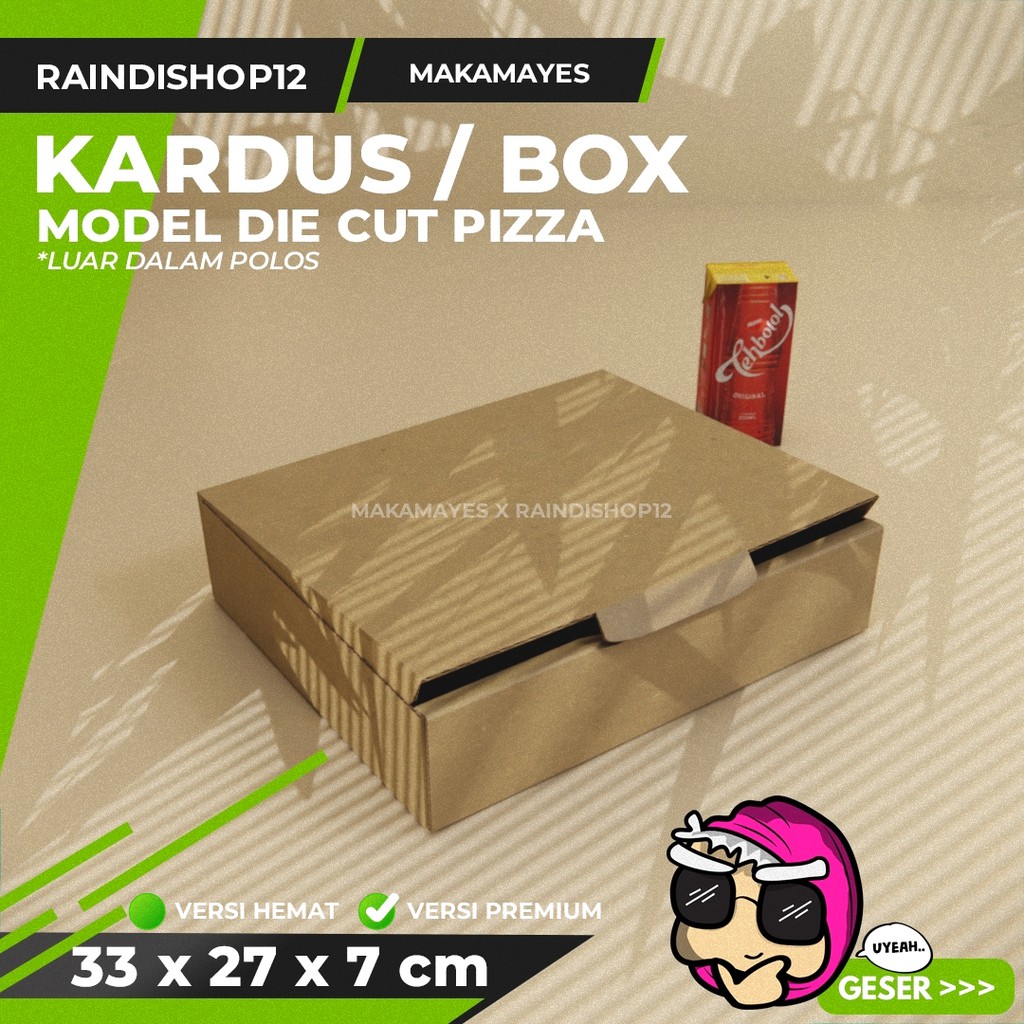 

(MIN 5 PCS) BOX 33 X 27 X 7 CM KARDUS DIE CUT PIZZA KEMASAN PACKAGING KADO