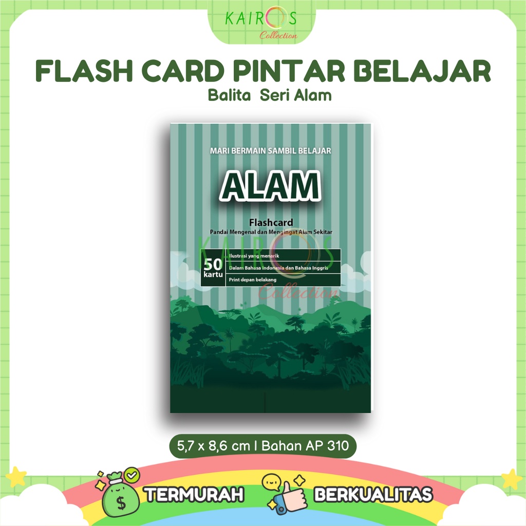 Flashcard / Flash card Kartu Pintar Belajar Balita Seri Alam