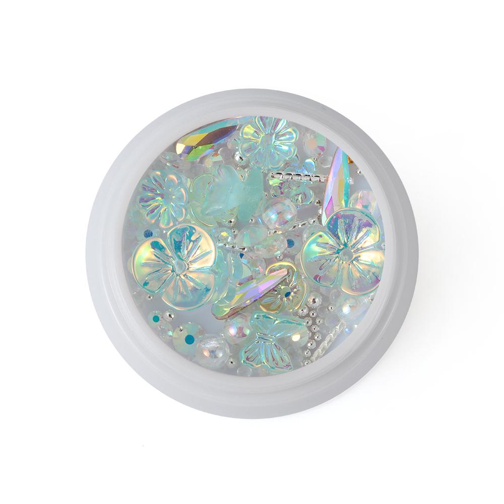 Preva Nail Kristal Kuku Kuku Nail Art Dekorasi Kupu Mix Logam Mutiara Warna Warni