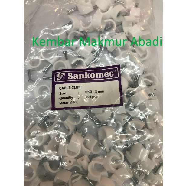 Klem Kabel 8mm Putih - Kabel Klem 8mm - Paku Klem Beton 8mm - Cable Clip 8 mm - Paku Beton 8mm