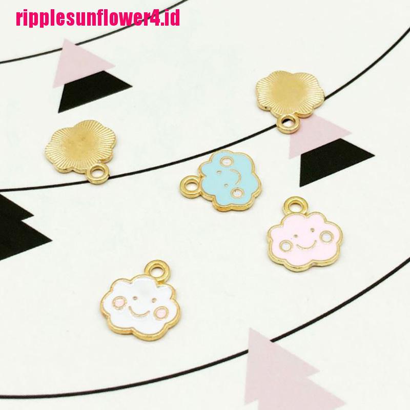 10pcs / set Liontin Enamel Bentuk Awan Bahan Alloy Untuk Membuat Perhiasan