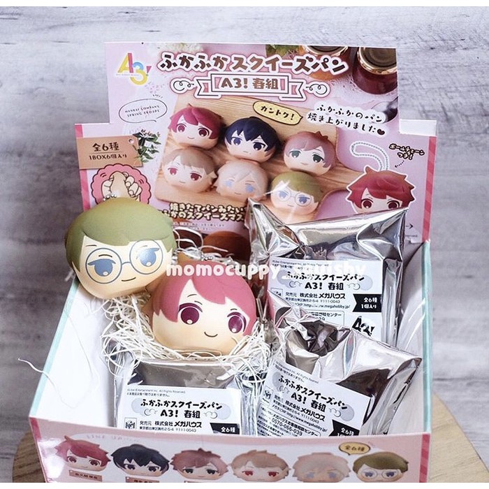 SQUISHY LICENSED a3 anime head squishy blind bag TYPE 2 (ORI JEPANG)