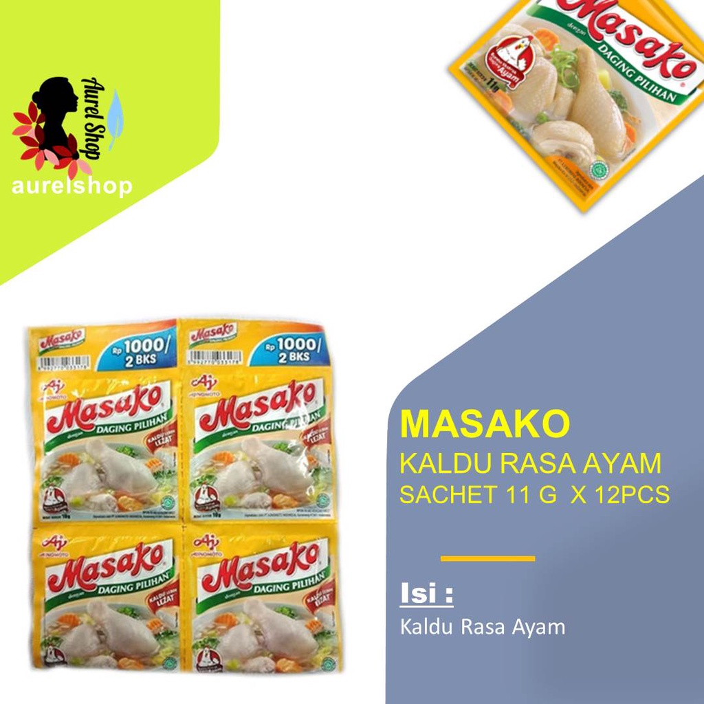 

MASAKO Kaldu Ayam kemasan Renceng @11gx12pcs