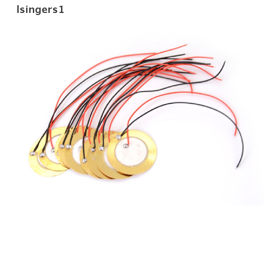 (lsingers1) 10pcs Disk Drum Trigger Sensor Suara 27mm + Kabel Tembaga