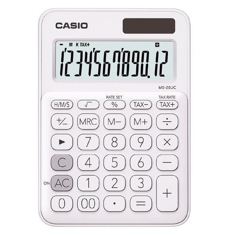 

CASIO MS-20UC - Putih - Kalkulator Kantor - Seri Colorful - 12 digit