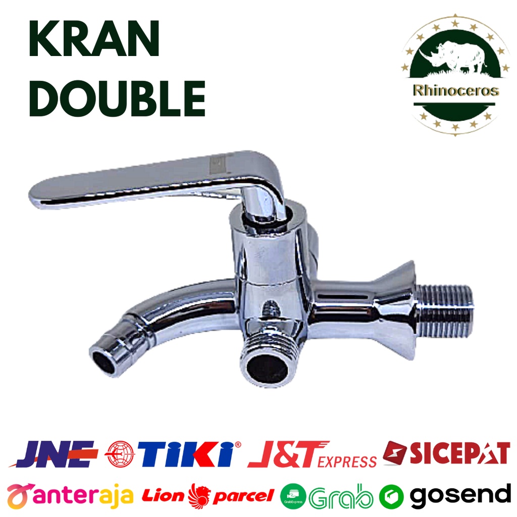 Kran Double Kran Shower Kamar Mandi Keran Double Cabang 1/2&quot;