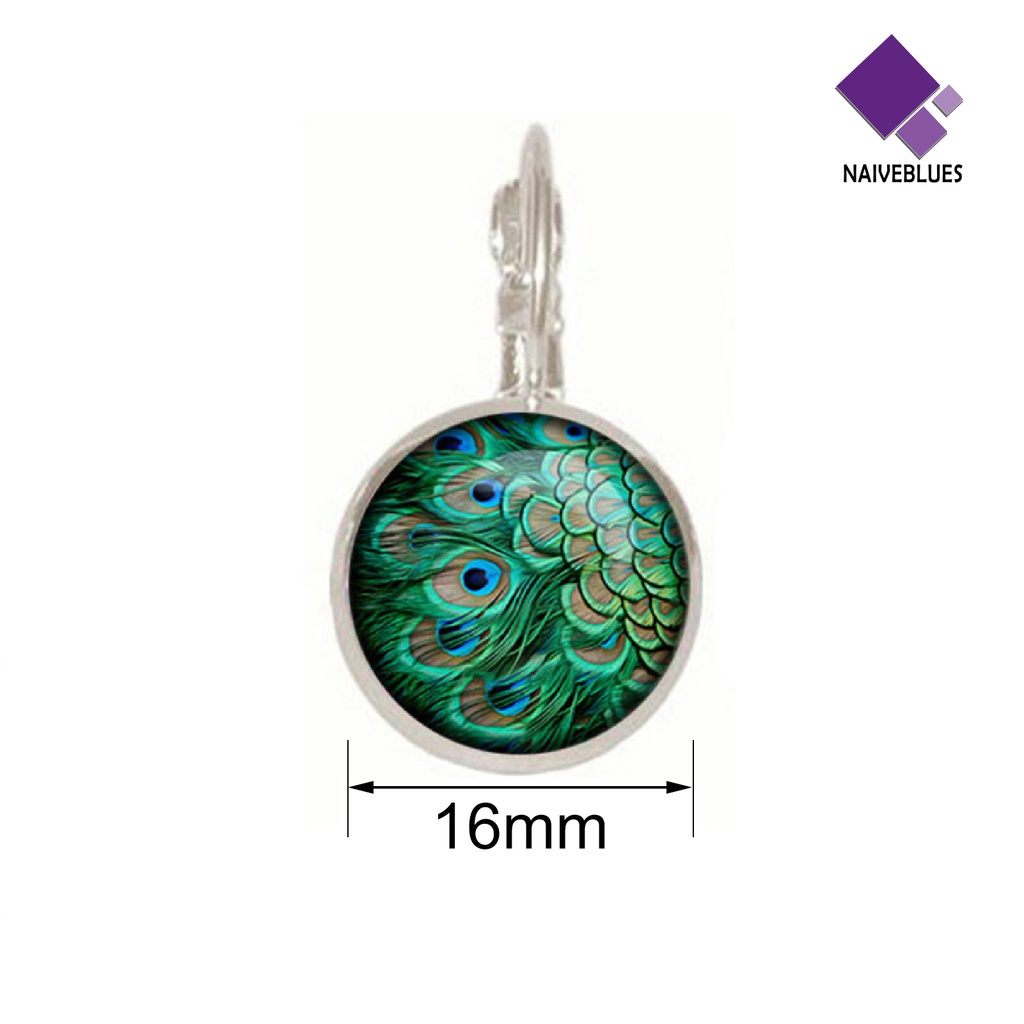 1 Pasang Anting Kaca Cabochon 2 Warna Untuk Hadiah