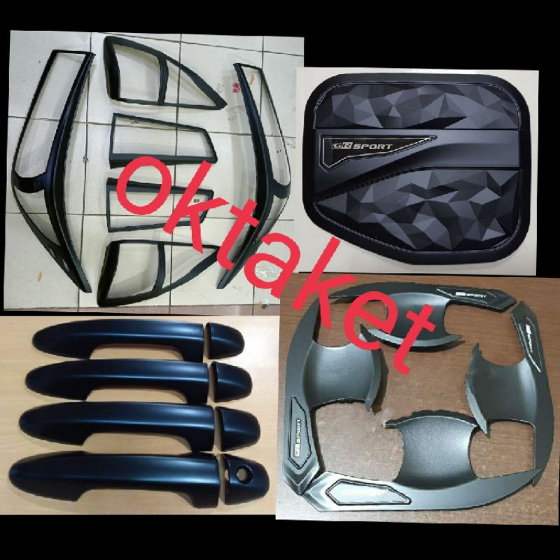 paket lengkap all new innova 2021 2022 gr sport hitam dop garnish depan belakang outer handle tank cover