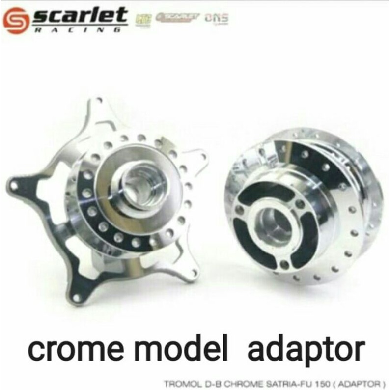 TROMOL SET SATRIA FU  DPN BLKG CROME/HITAM, MODEL ADAPTOR/ STANDAR BULAT,100% ASLI SCARLET,bisa paka