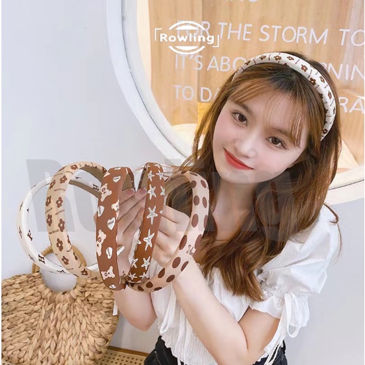 ROWLING (B-109) Bando Bandana  Coklat- Headband - Bando Bandana Import