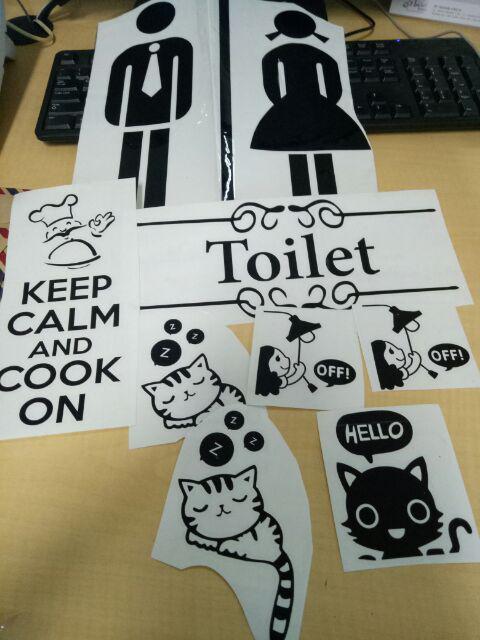 Wall Stiker Pintu Kamar Mandi Toilet Cutting Sticker Dekorasi Rumah