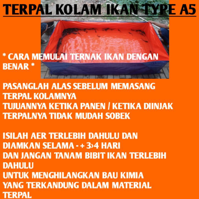 terpal kolam ikan TYPE A5 ukuran (200×100×50)