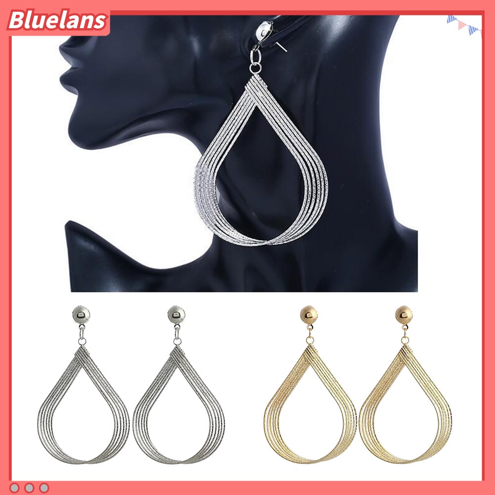 Bluelans Fashion Women Hollow Waterdrop Dangle Earrings Eardrops Simple Party Jewelry