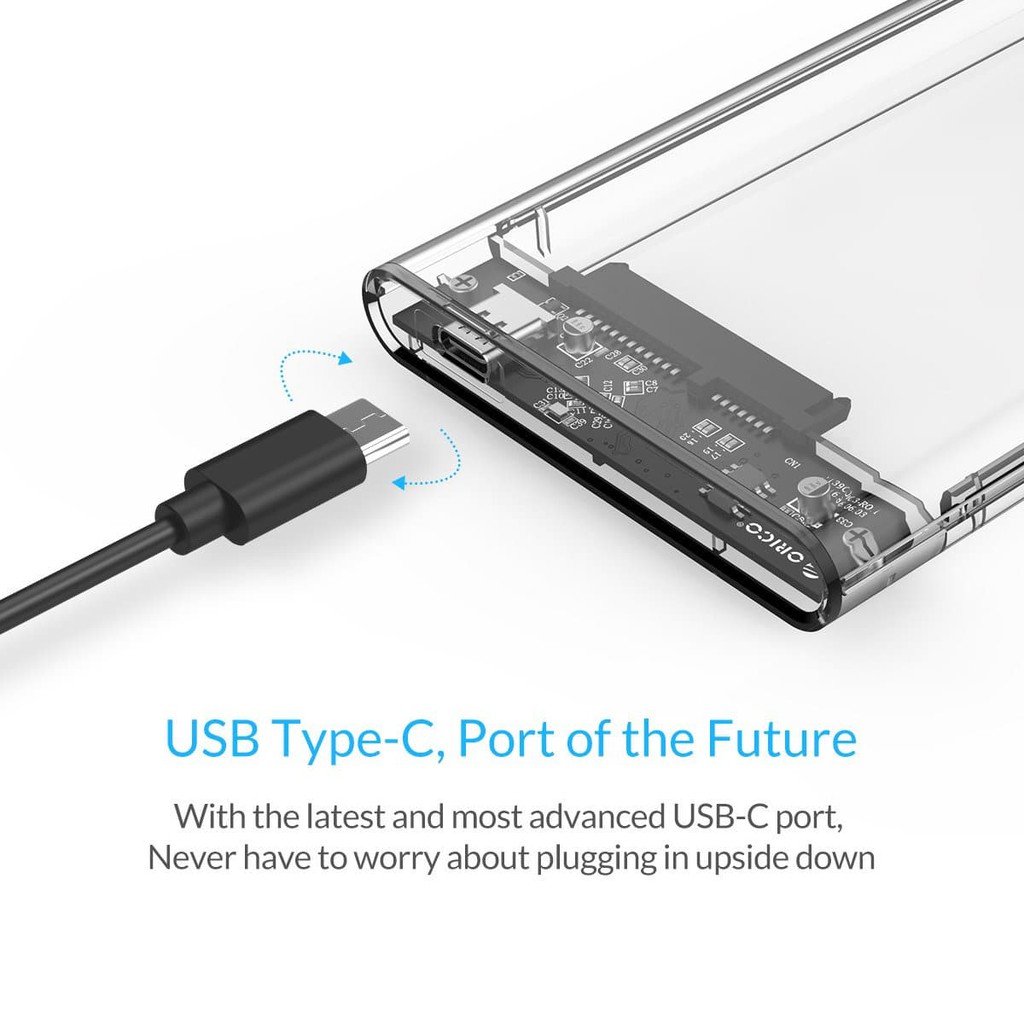 Accessories Orico 2139C3-G2 Type-C Hard Drive Enclosure 2.5&quot; USB 3.1 Transparant