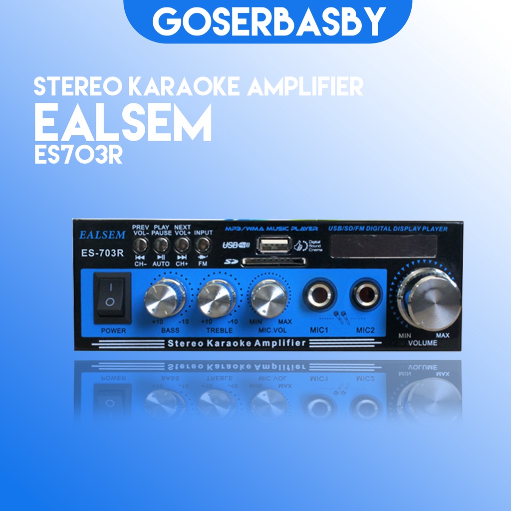 Ampli Karaoke Mini Ealsem ES 703 R Support USB dan SD Card