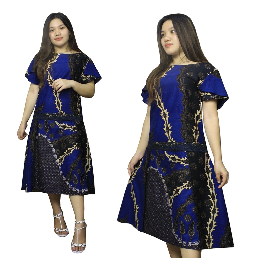 SB Collection Dress Midi Mahalini Terusan Batik Wanita