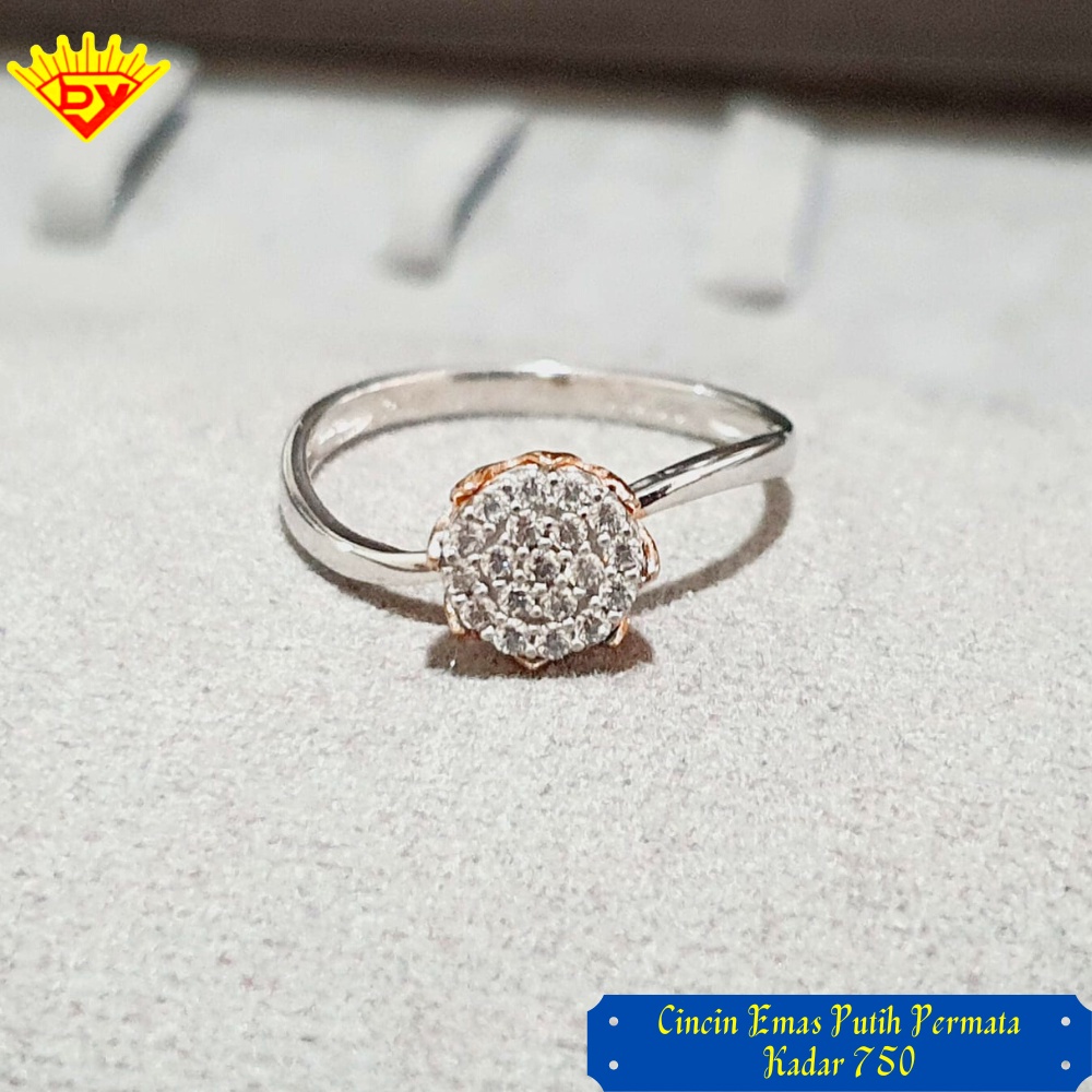 Cincin Emas Putih Kadar Emas 750