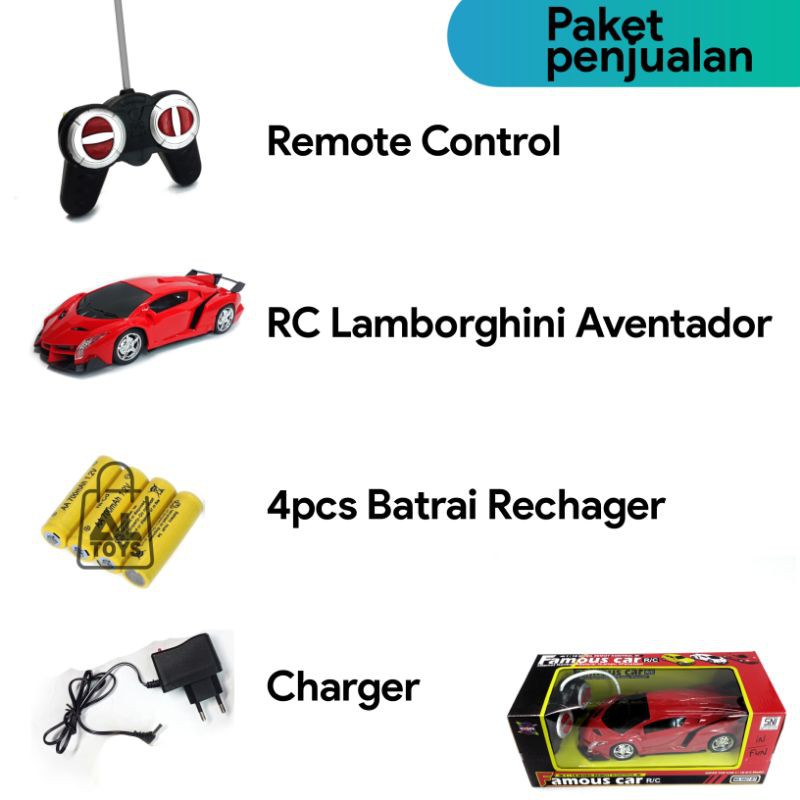 Mobil Remote Control RC Lamborghini Aventador BATERAI CAS