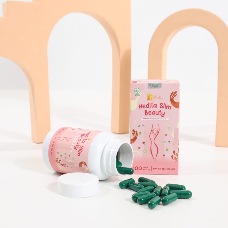 BPOM HEDITA SLIM BEAUTY KAPSUL ISI 100/OBAT DIET ALAMI HERBAL TANPA EFEK SAMPING