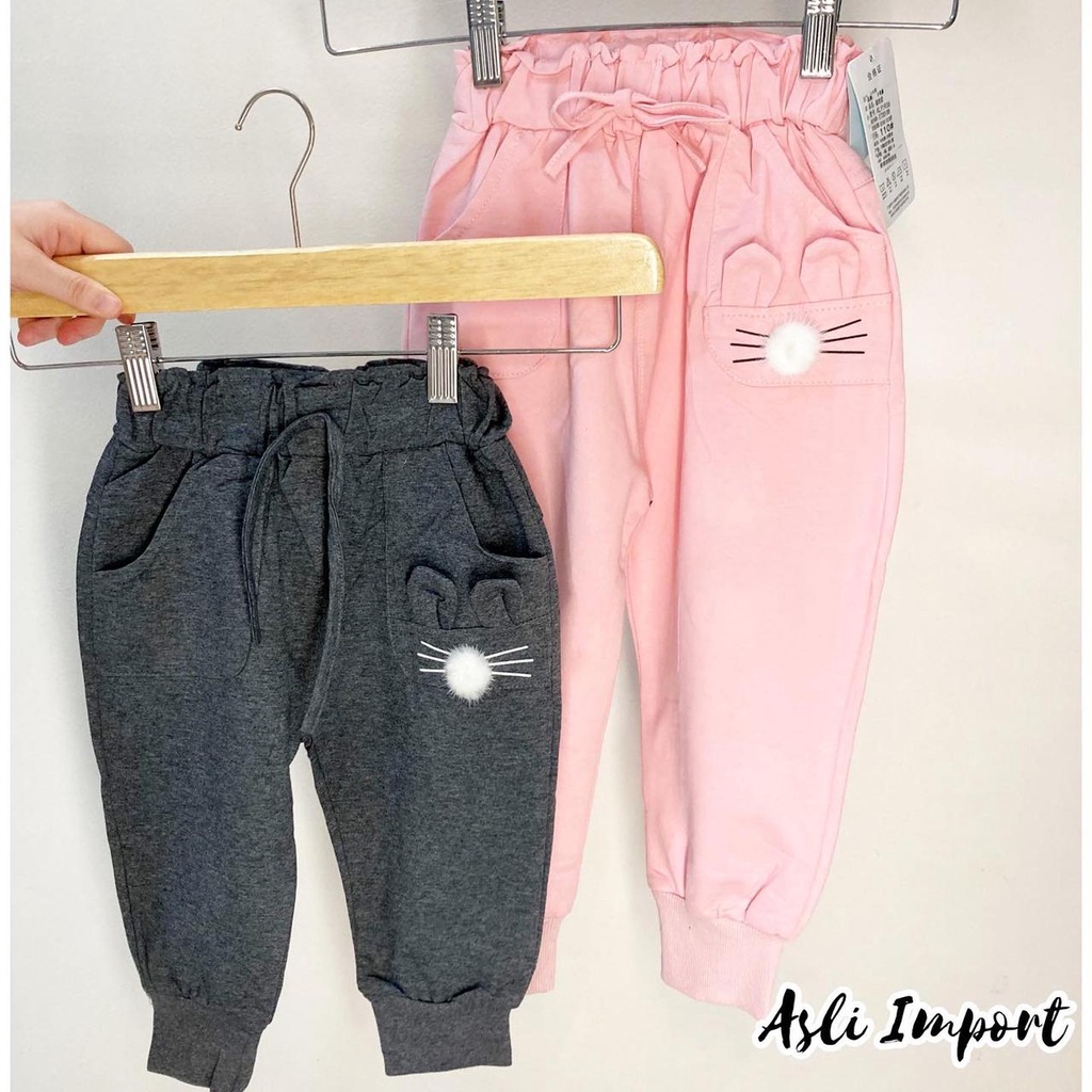 ASLI IMPORT Jogger TIKUS LUCU / SATU KELINCI / POM celana Pergi Jalan fashion Lucu anak Bayi Laki laki Cowok Terlaris Murah Lucu babeebabyshop