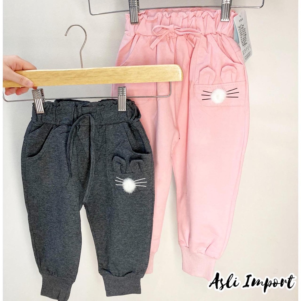 ASLI IMPORT Jogger TIKUS LUCU / SATU KELINCI / POM celana Pergi Jalan fashion Lucu anak Bayi Laki laki Cowok Terlaris Murah Lucu babeebabyshop