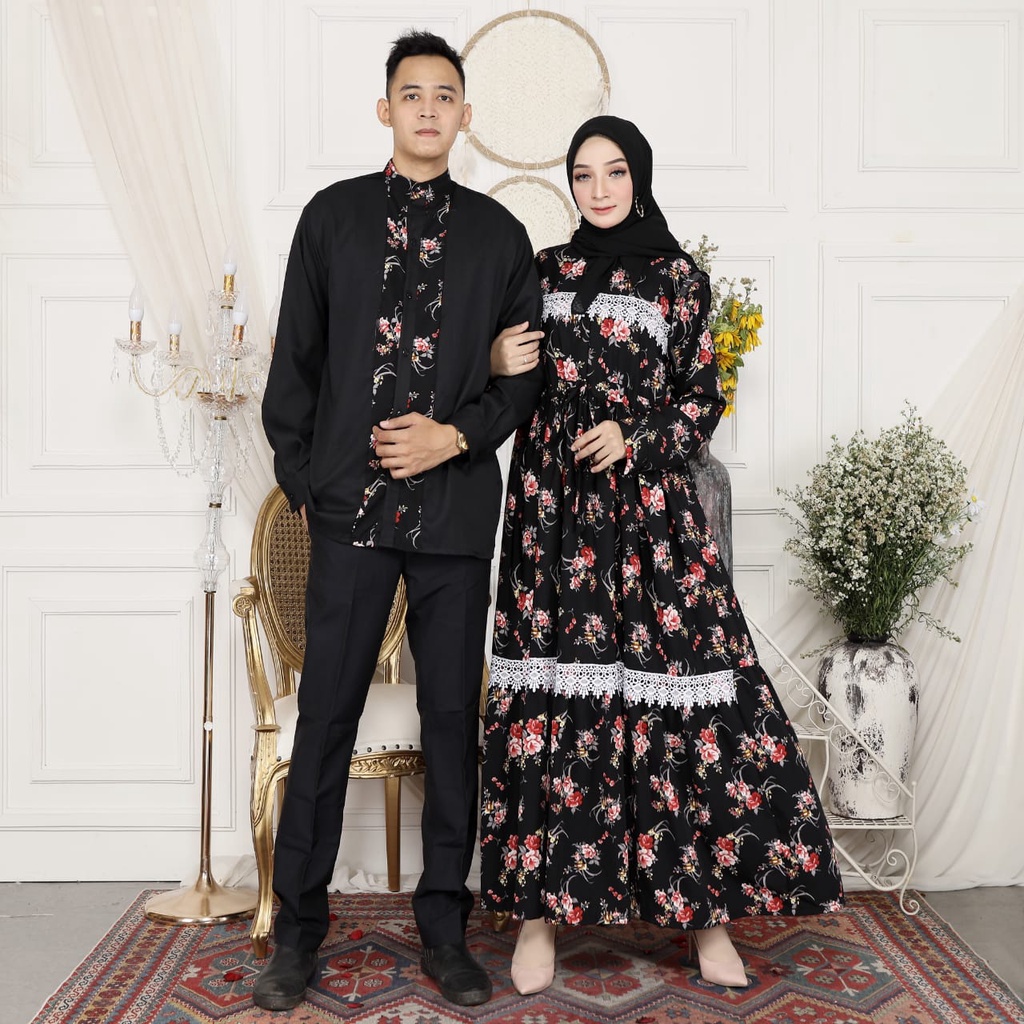 Baju Couple Keluarga Lebaran 2022 Couple Muslim Keluarga Terbaru Model Maxy Busui Kondang Gamis Term