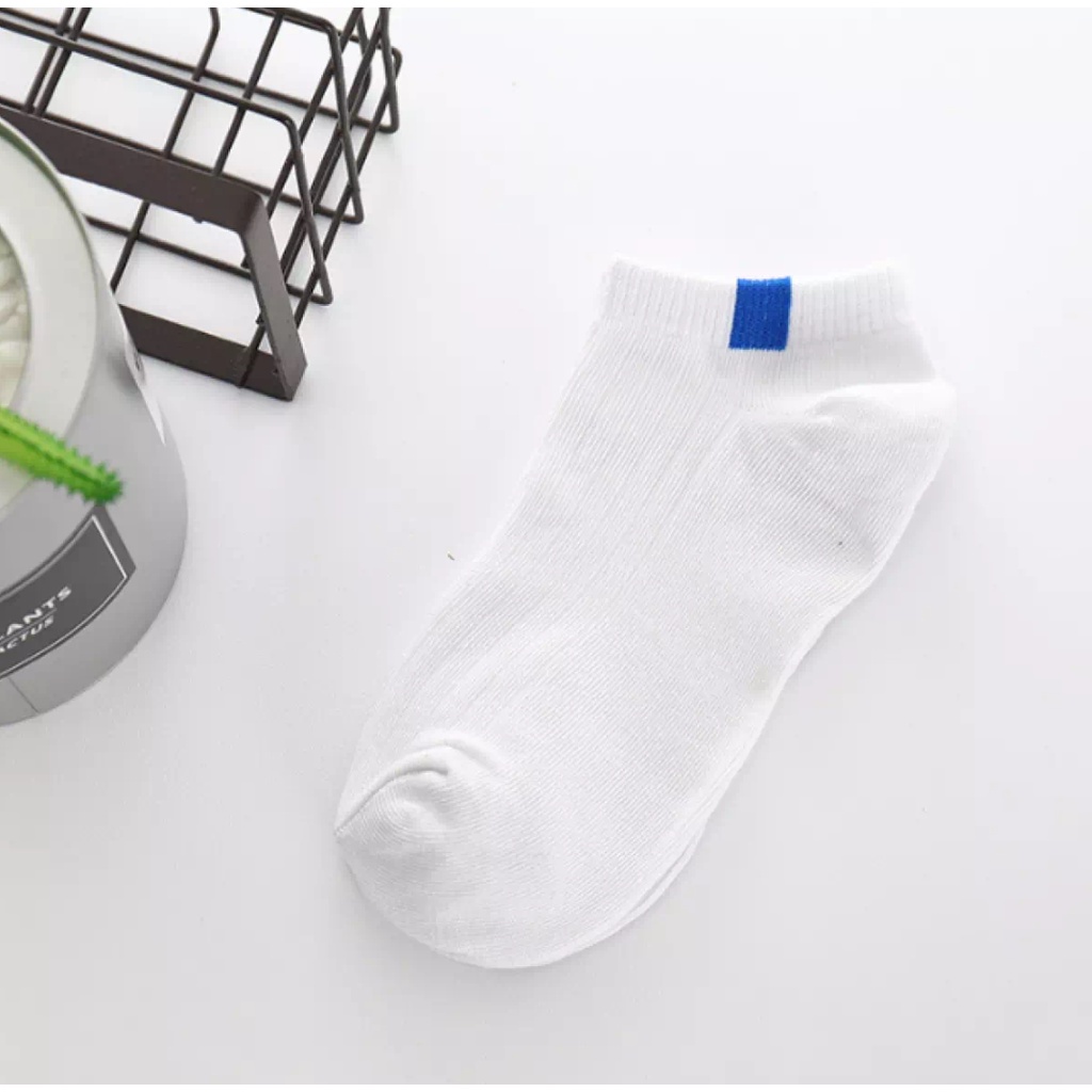 Kaos Kaki Wanita Polos Pendek Aksesoris Sepatu Murah Semata Kaki - LPM Shop-PUTIH STRIP KKI