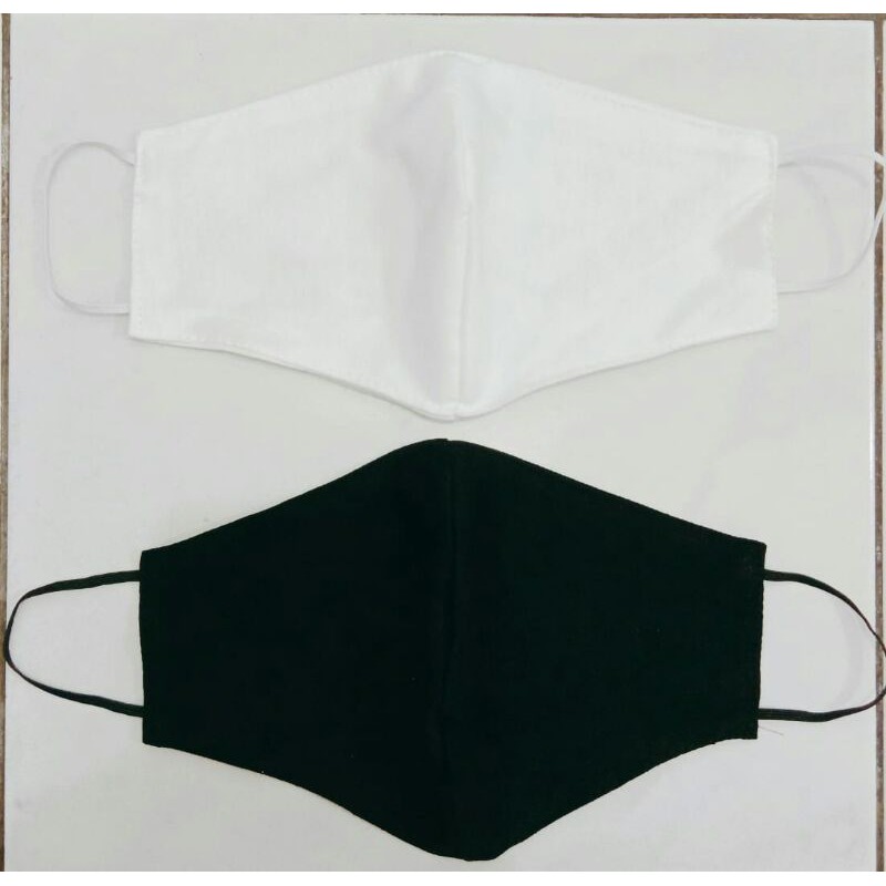 Masker Kain Full Cotton 2 Ply Lapisan Luar dan Dalam Cotton