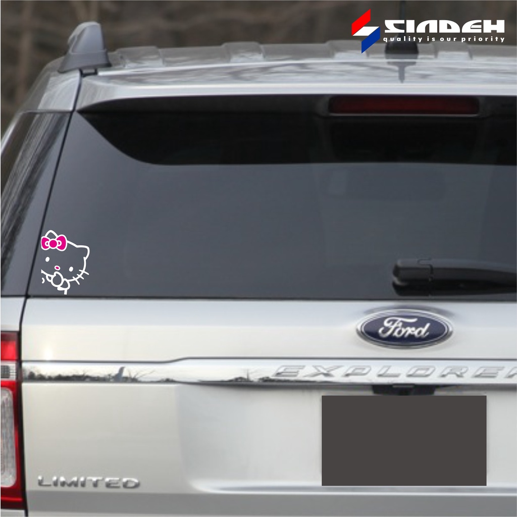 CUTTING STICKER MOBIL HELLO KITTY STIKER KACA MOBIL LUCU STIKER MOBIL KEREN