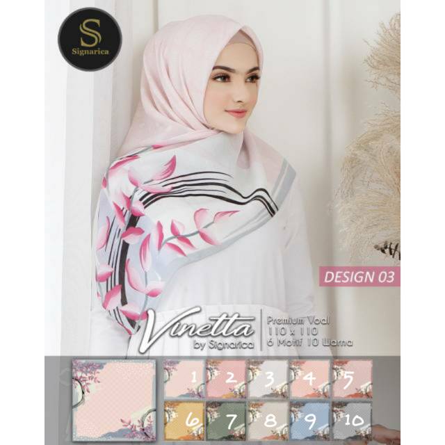SEGIEMPAT VINETTA DAUN/ JILBAB SIGNARICA/ KERUDUNG VOAL MOTIF/ HIJAB SQUARE SEGI4