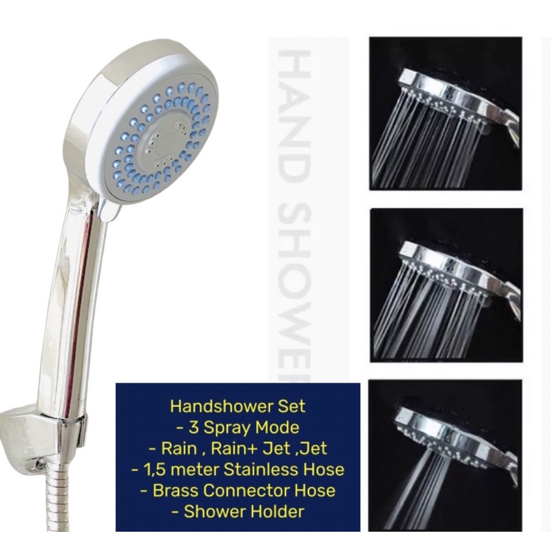 662 HandShower Set 3 Mode / Shower Mandi Hand Shower Kepala Air Paket