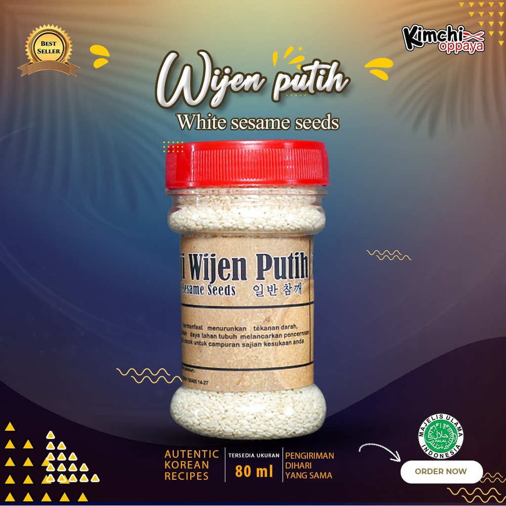 

Wijen Putih Korea 80 Gram / White Sesame Seeds Korea 80 Gram