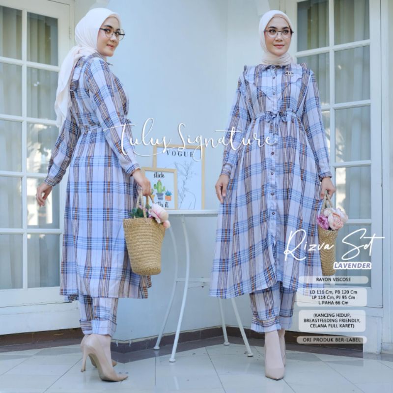 Rizva set wanita bahan katun rayon by tulus signature