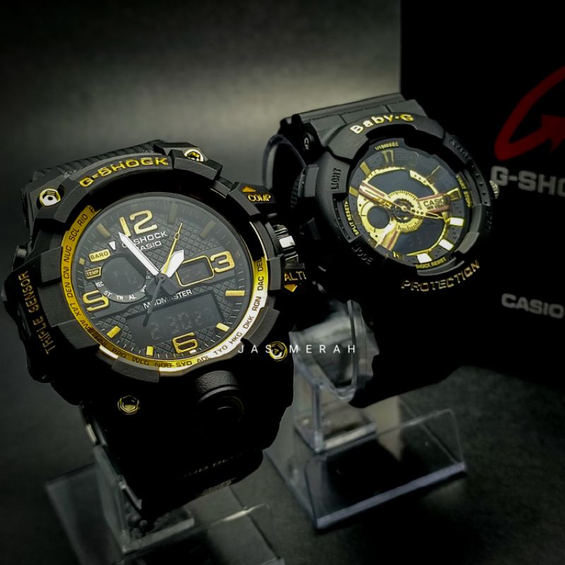 JAM TANGAN COUPLE G SHOCK GWG BLACK GOLD GRADE A INCLUDE BONUS