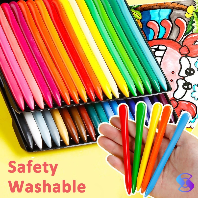

Krayon Sekolah 12/24/36Warna Cerah Bentuk segitiga ergonomis tidak beracun bisa dicuci