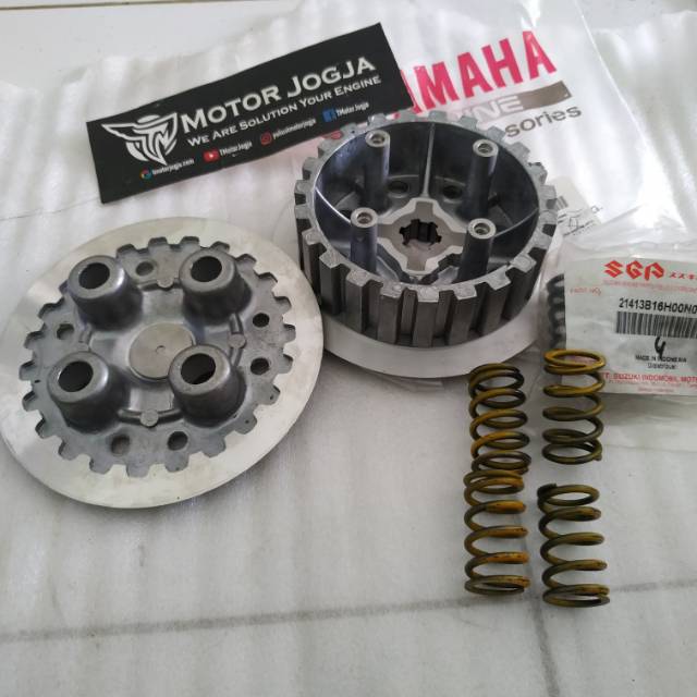 Paketan Rumah Dudukan Perkopling Kaki 4 Ori Rx King BUBUT Aplikasi Kampas 7 dan Per Kopling Smash