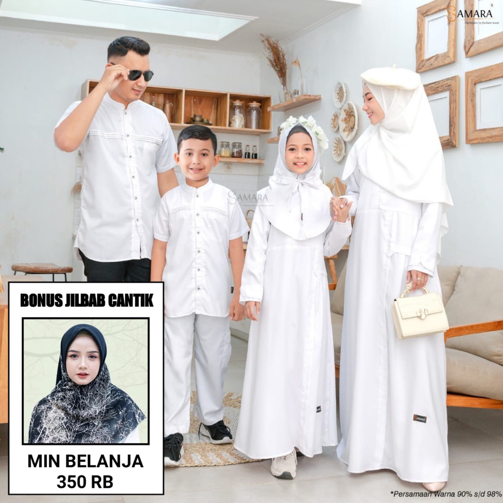 SARIMBIT PUTIH/SARIMBIT KELUARGA/BAJU SARIMBIT/SERAGAM KELUARGA/SARIMBIT IDUL FITRI