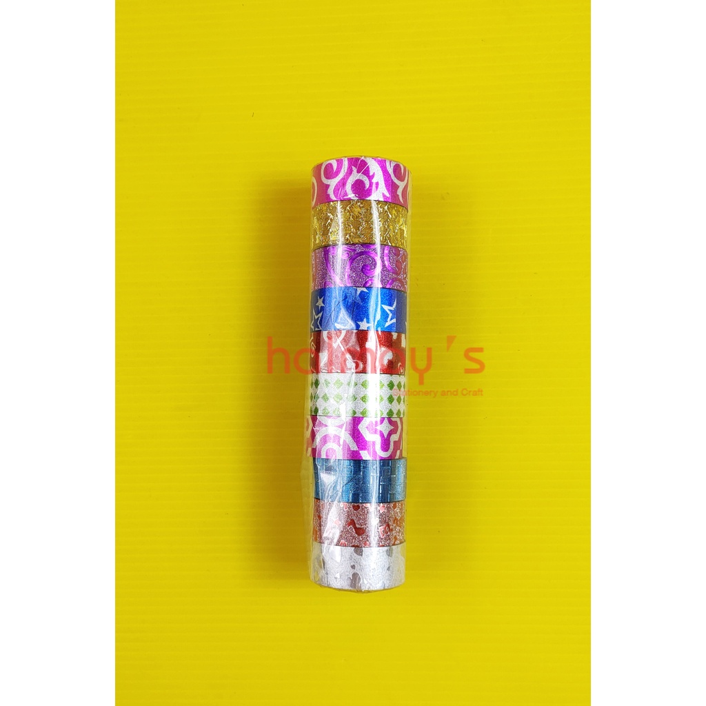 

ISOLASI / LAKBAN KADO FANCY METTALIC 1/2 INCI ( 1 X 10 )