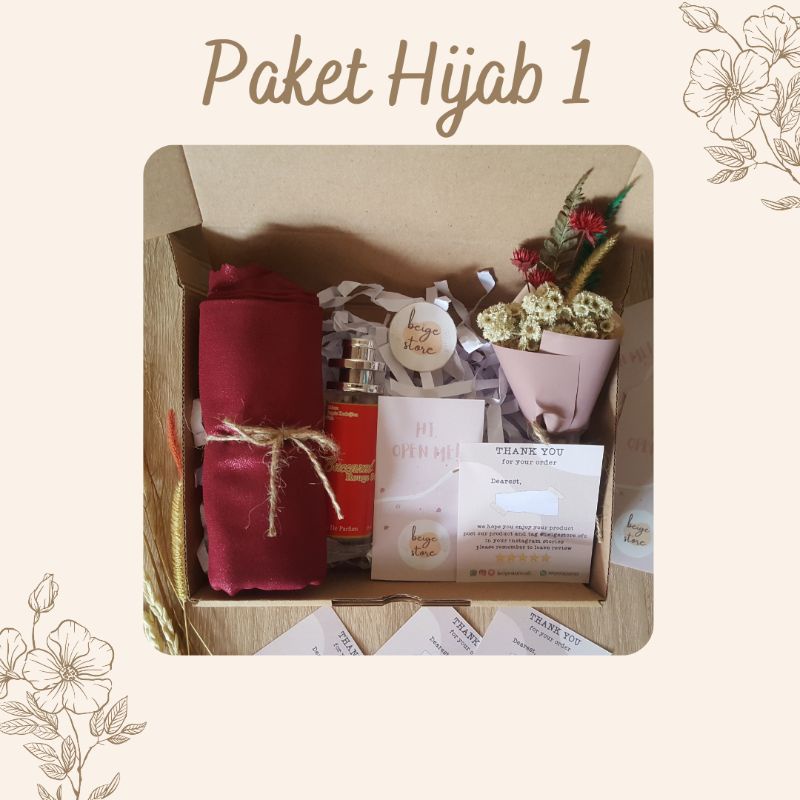 

Paket Hijab 1 - Bergo Gift Box / Hampers Hijab Voal / Parfume / Hadiah Ulang Tahun / Wisuda