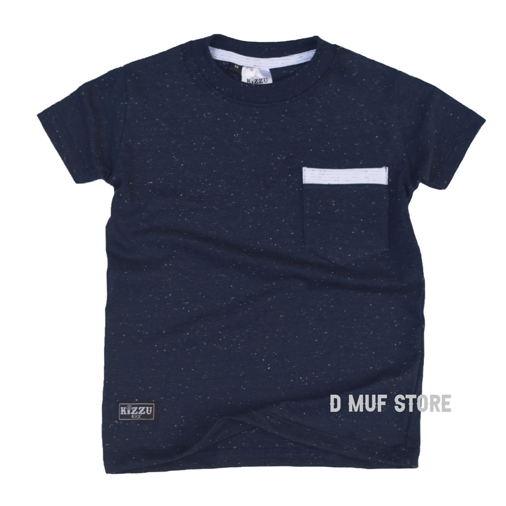 Kizzu Kaos Anak Premium Cotton Mambo 30s Usia 1-12 Tahun Mambo Saku Navy- dmufstore