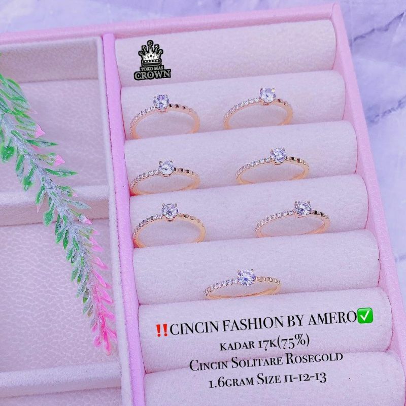 TokoMasCrownLokasariCincin Solitaire New Rose Gold Emas Asli