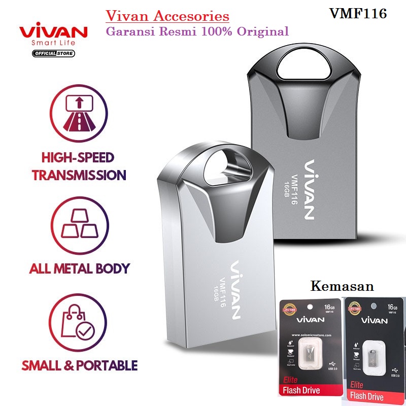 Vivan VMF116 16GB / VMF132 32GB High Speed Flashdisk Small &amp; Portable