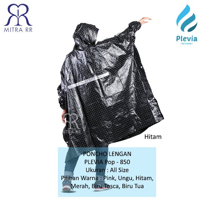 Jas Hujan Ponco Plevia 850 Pop Poncho Polkadot Motor Unisex