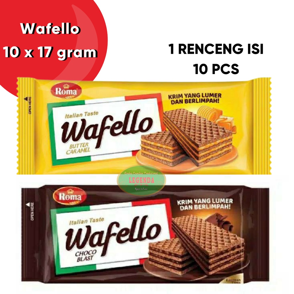 

Wafello Butter Caramel isi 10 pcs x 17 gram karamel wafer